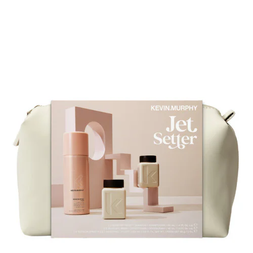 JET SETTER - travel-size styling and care trio with cosmetic bag