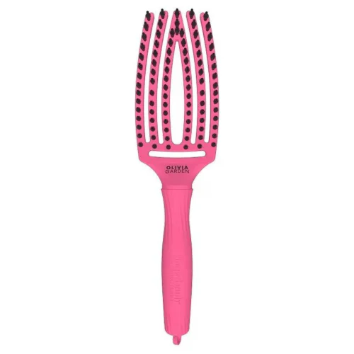 Fingerbrush Care Iconic Boar&Nylon Hot Pink M – curved ionic brush